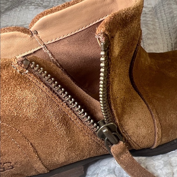 UGG Chestnut Suede Zipper Boots size 6 - Picture 10 of 11